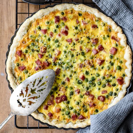 Sweet Pea Ham Quiche