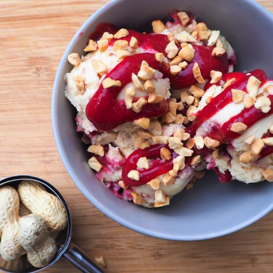 Peanut butter and jelly ice cream