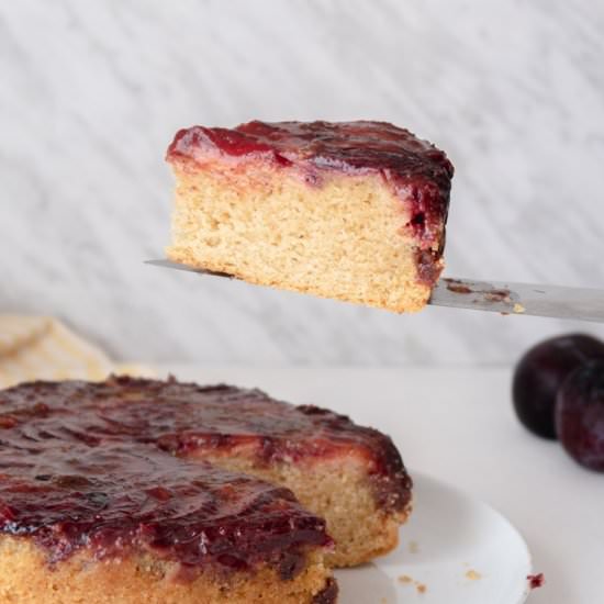 Vegan Plum Upside-Down cake