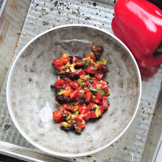 Salsa with caramelized peppers