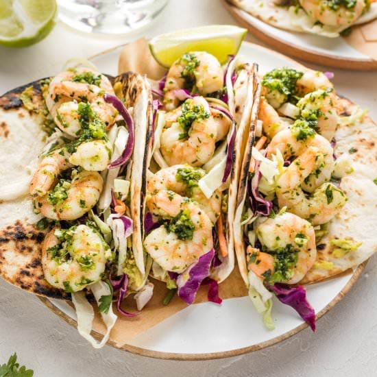 Shrimp Tacos with Green Chile Adobo