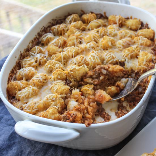 Sloppy Joe Tater Tot Casserole