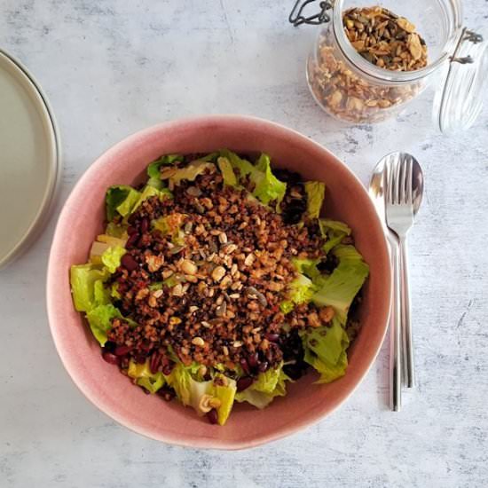 crispy mince and beans salad