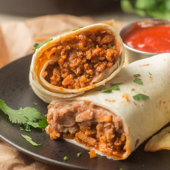“Beefy” Vegan Burritos
