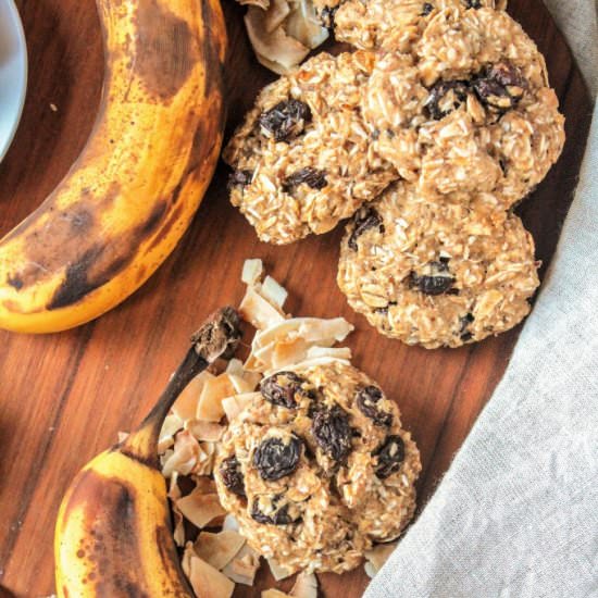 Oatmeal Banana Coconut Cookies