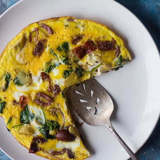 Mediterranean Spinach Omelette