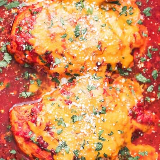 baked salsa chicken!