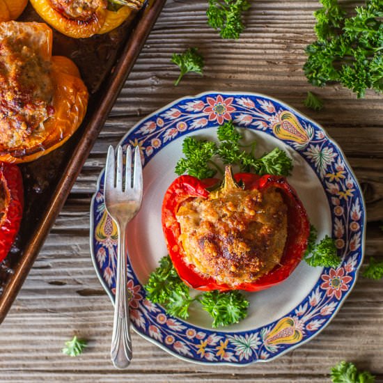 Italian Pork Stuffed Peppers