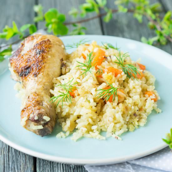Oven Baked Chicken with Rice