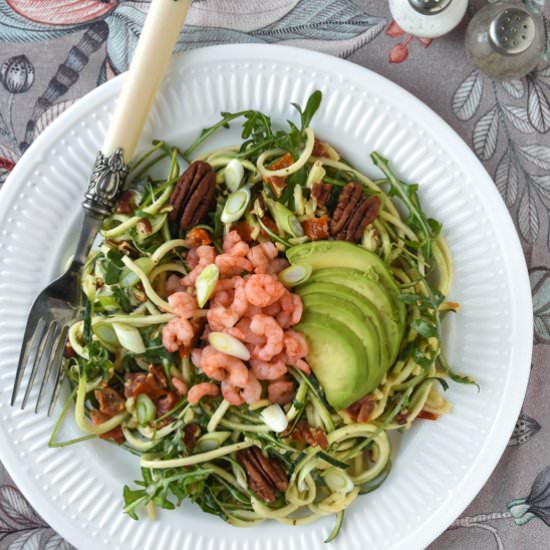 Zucchini salad with shrimp