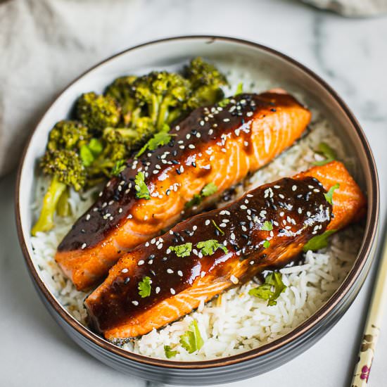 Crispy Teriyaki Glazed Salmon