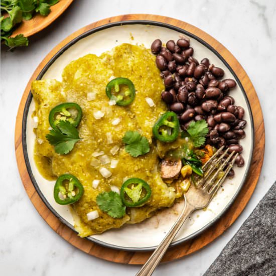 Spinach & Mushroom Enchiladas
