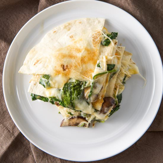 Mushroom and Spinach Quesadillas