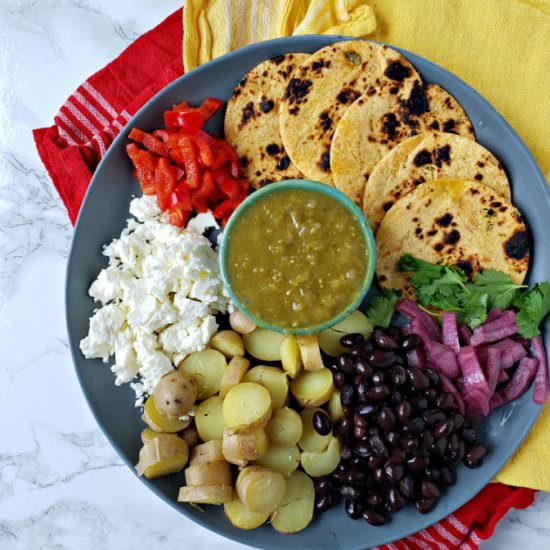 Potato, Feta & Black Bean Tacos