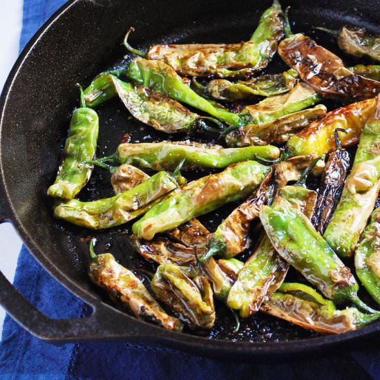 Skillet Blistered Shishito Peppers