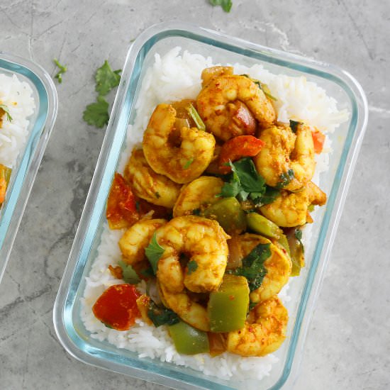 Curried Sheet Pan Shrimp Dinner