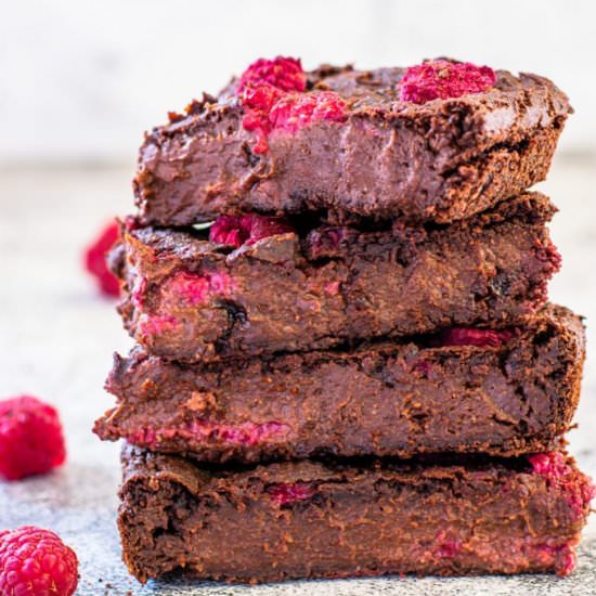 Flourless Vegan Raspberry Brownies