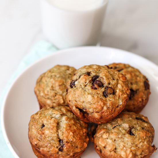Sourdough Banana Oat Muffins