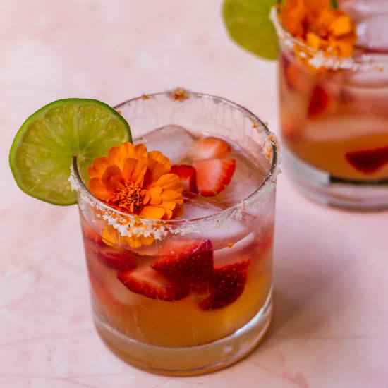 Strawberry Marigold Margaritas