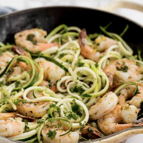 Gambas Al Ajillo with Zoodles