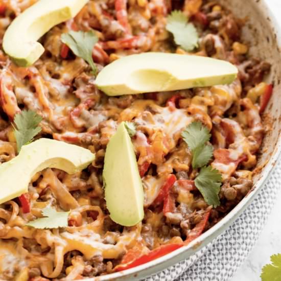 Vegetarian Lentil Taco Skillet