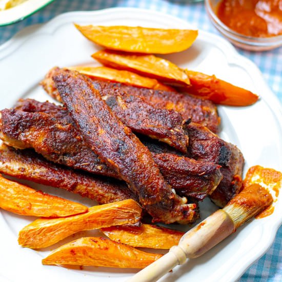 Pork Ribs With Apple Barbecue Glaze