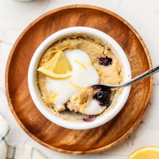 vegan blueberry lemon mug cake