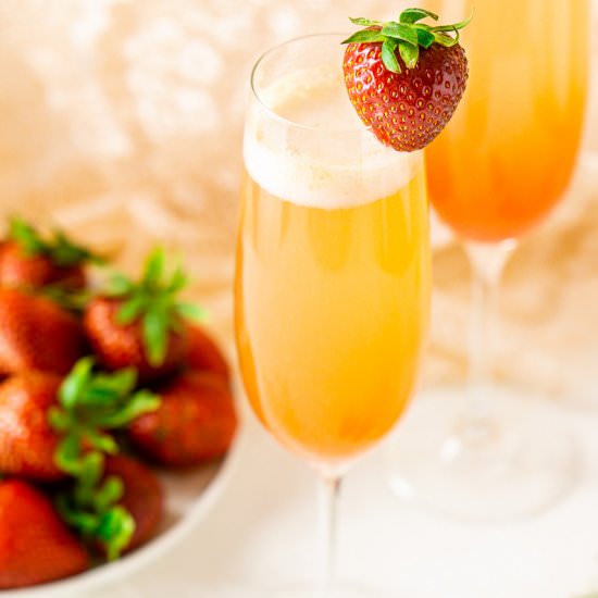 Honeyed Strawberry-Rhubarb Mimosa