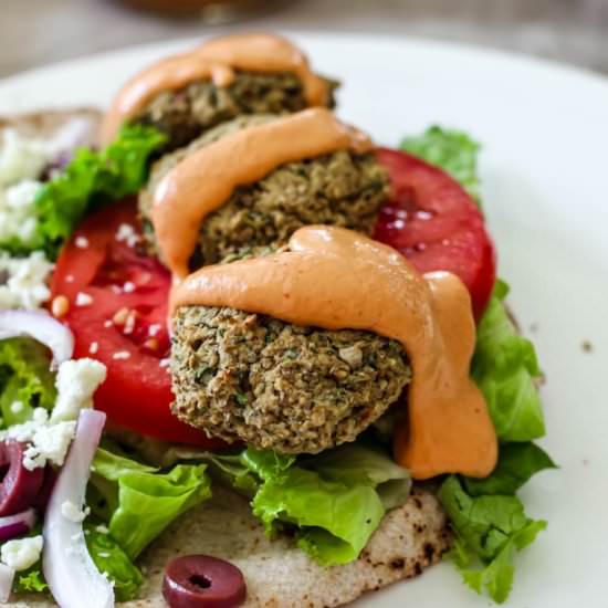 Loaded Lentil Falafel Pitas