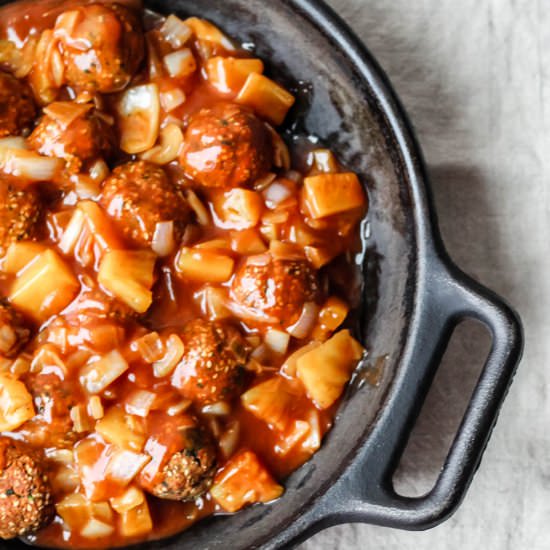Sweet and Sour Tempeh Meatballs