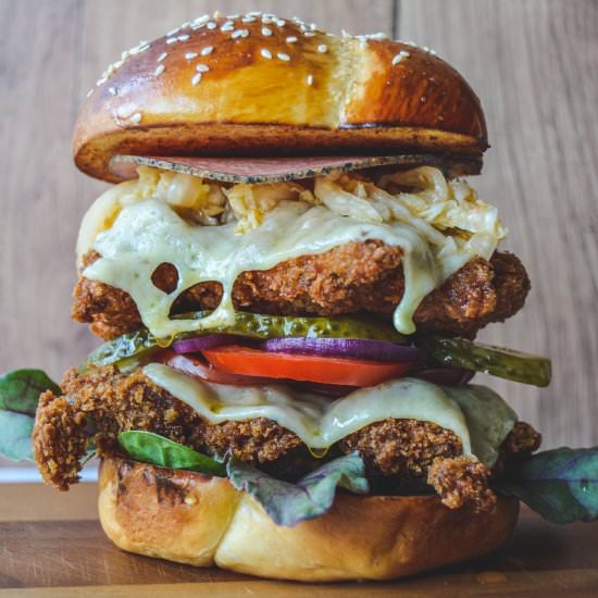 Lavender Fried Chicken in Challah