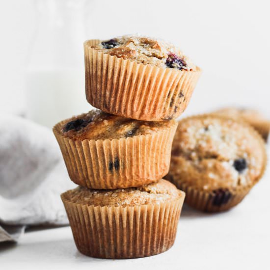 Whole Wheat Blueberry Muffins