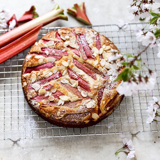 Rhubarb-Almond Cake
