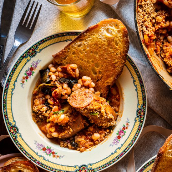 Baked White Beans with Sausage