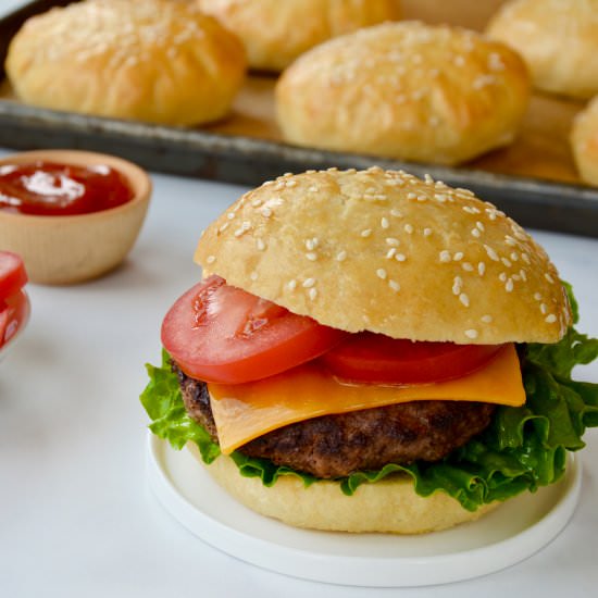 Burger Buns Without Yeast