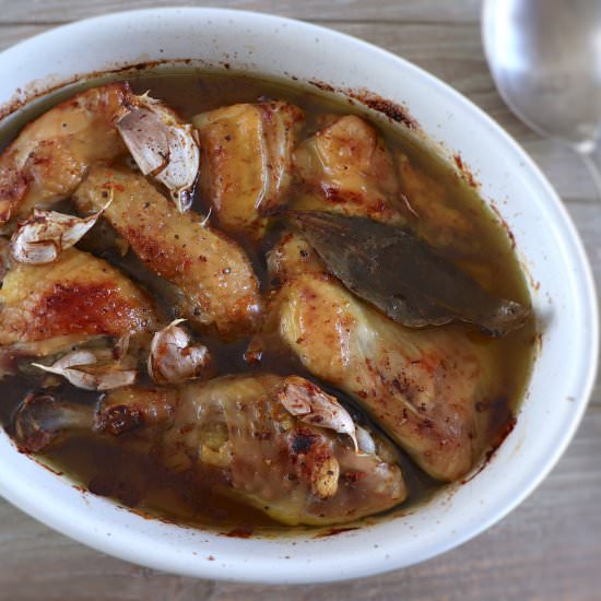 Chicken in the oven with orange
