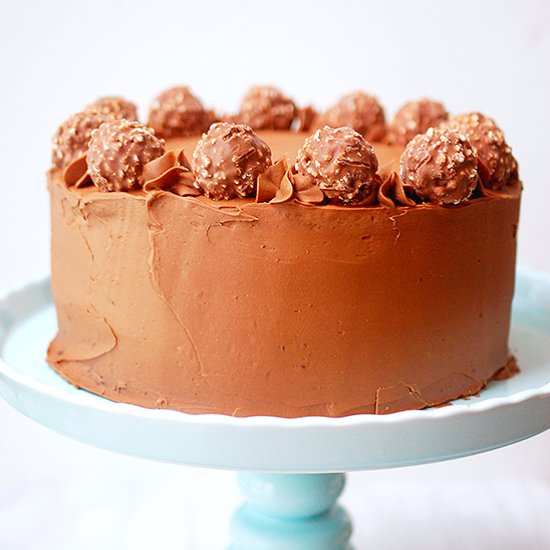 Chocolate Nutella caramel cake