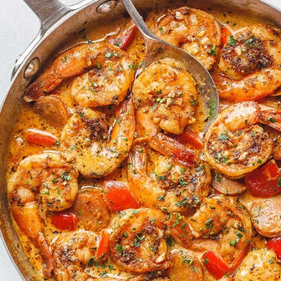 Creamy Cajun Shrimp with Sausage