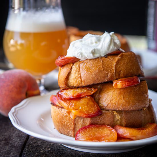 Brioche French Toast with Peaches
