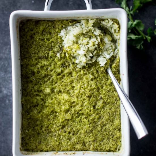 Baked Green Rice (Arroz Verde)