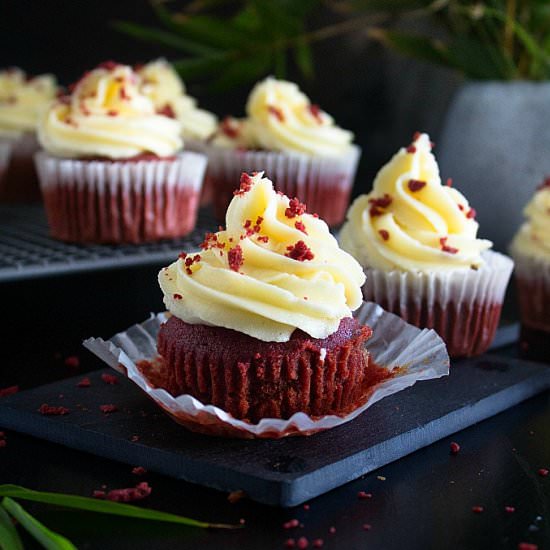 Beet Red Velvet Cupcakes