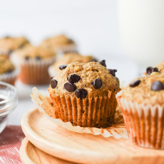 Banana Peanut Butter Oat Muffins