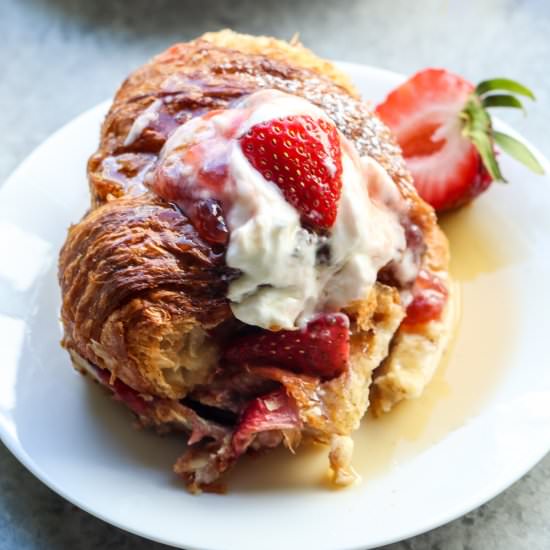 strawberry croissant french toast