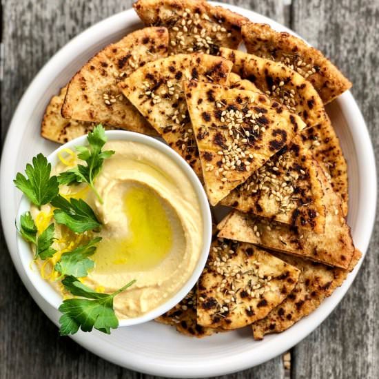 lemony red lentil hummus