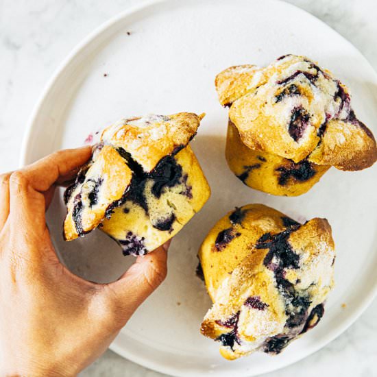 small batch blueberry muffins