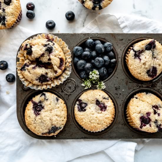 Bakery Style Blueberry Muffins