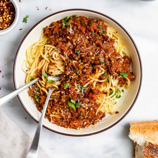 Vegan Lentil Bolognese