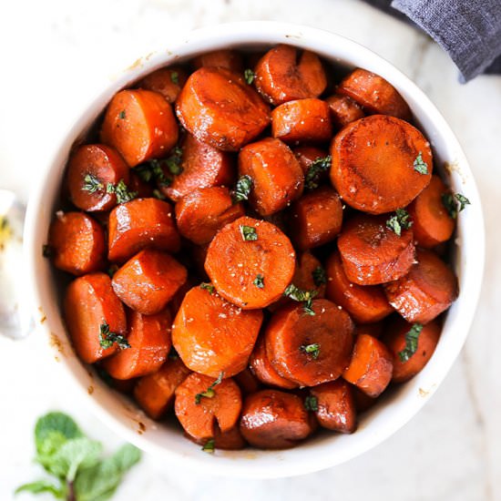 Coffee Glazed Carrot Coins