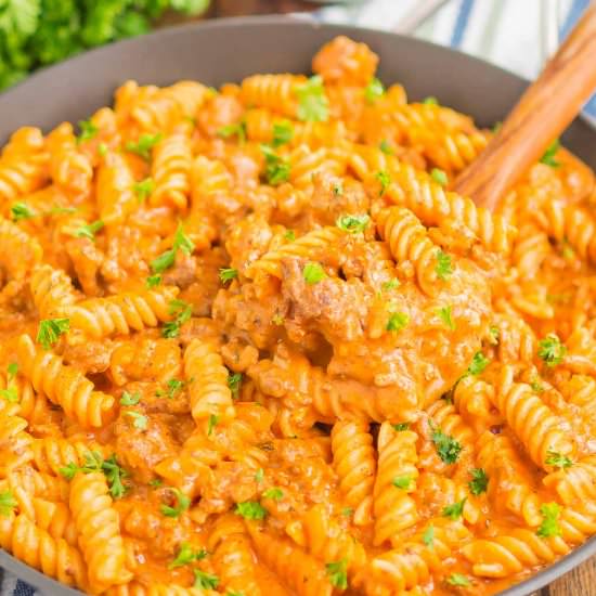 Creamy Ground Beef Pasta