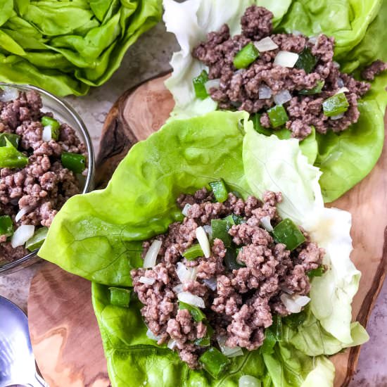 Philly Cheesesteak Lettuce Wraps